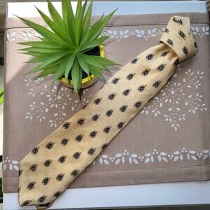 Neo Bill Blass Buff Abstract Print 100% Silk Necktie